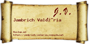Jambrich Valéria névjegykártya